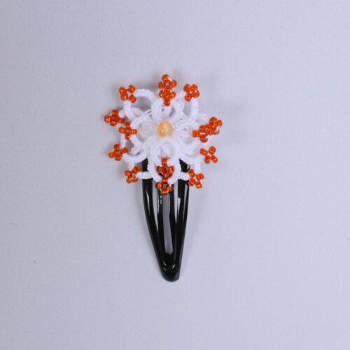 Tatting Hair Clip with beads (Handmade 100%)