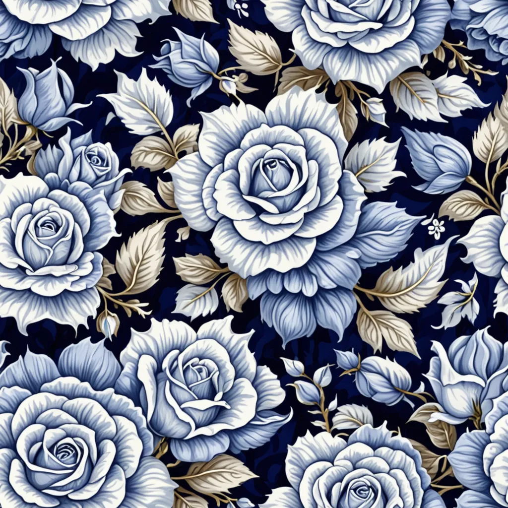 ตัวอย่าง seamless pattern สไตล์ blue china สร้างด้วย AI จาก PatternedAI