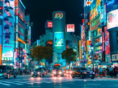 Tokyo neon cityscape - Bubble Era Japan aesthetic