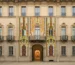 Palazzo Citterio facade with Bethan Laura Wood textile installation - When Apricots Blossom, Milan Design Week 2026