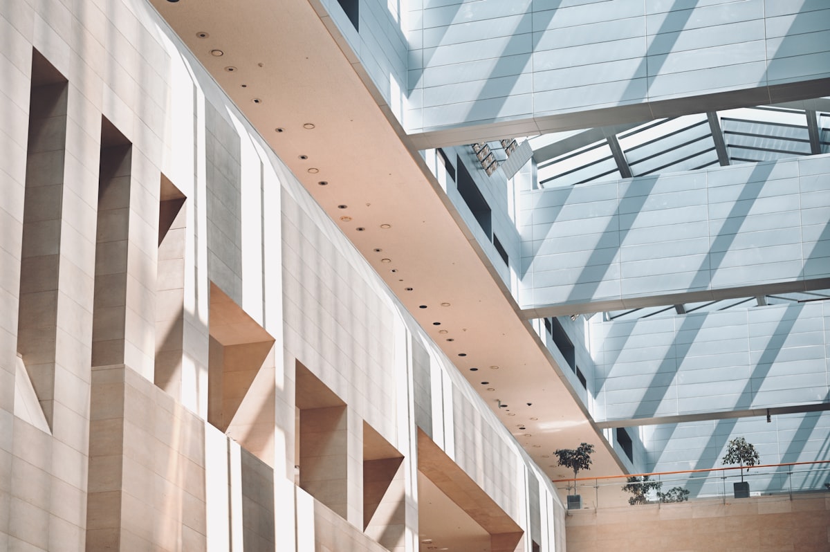 Concrete museum interior minimal space