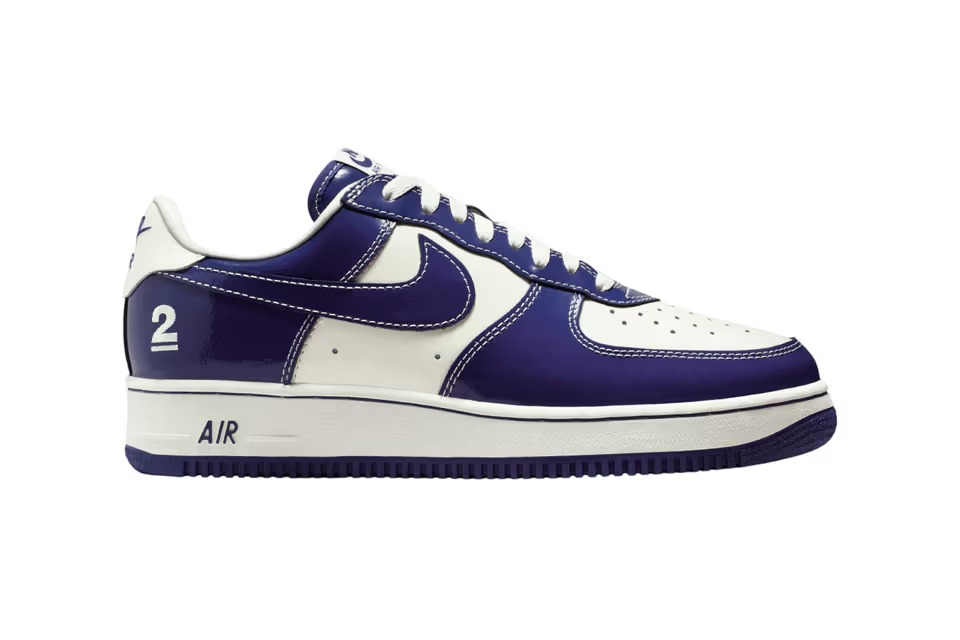 NIGO x Nike Air Force 1 LO2 side view - Sail and Loyal Blue colorway