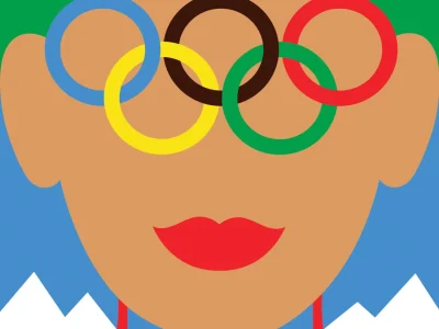 Olympic Vision poster — Olimpia Zagnoli, Milano Cortina 2026