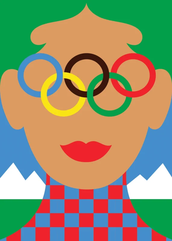 Visione Olimpica — Olimpia Zagnoli, poster Milano Cortina 2026