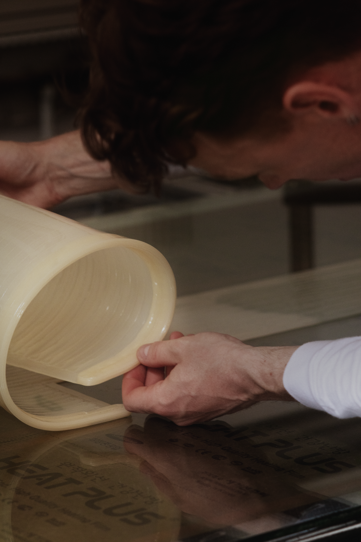 Russo Betak — hand sculpting biopolymer sheet
