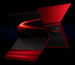 HP Limited Edition Scuderia Ferrari AI PC สีแดง Rosso Magma บนพื้นหลังดำ