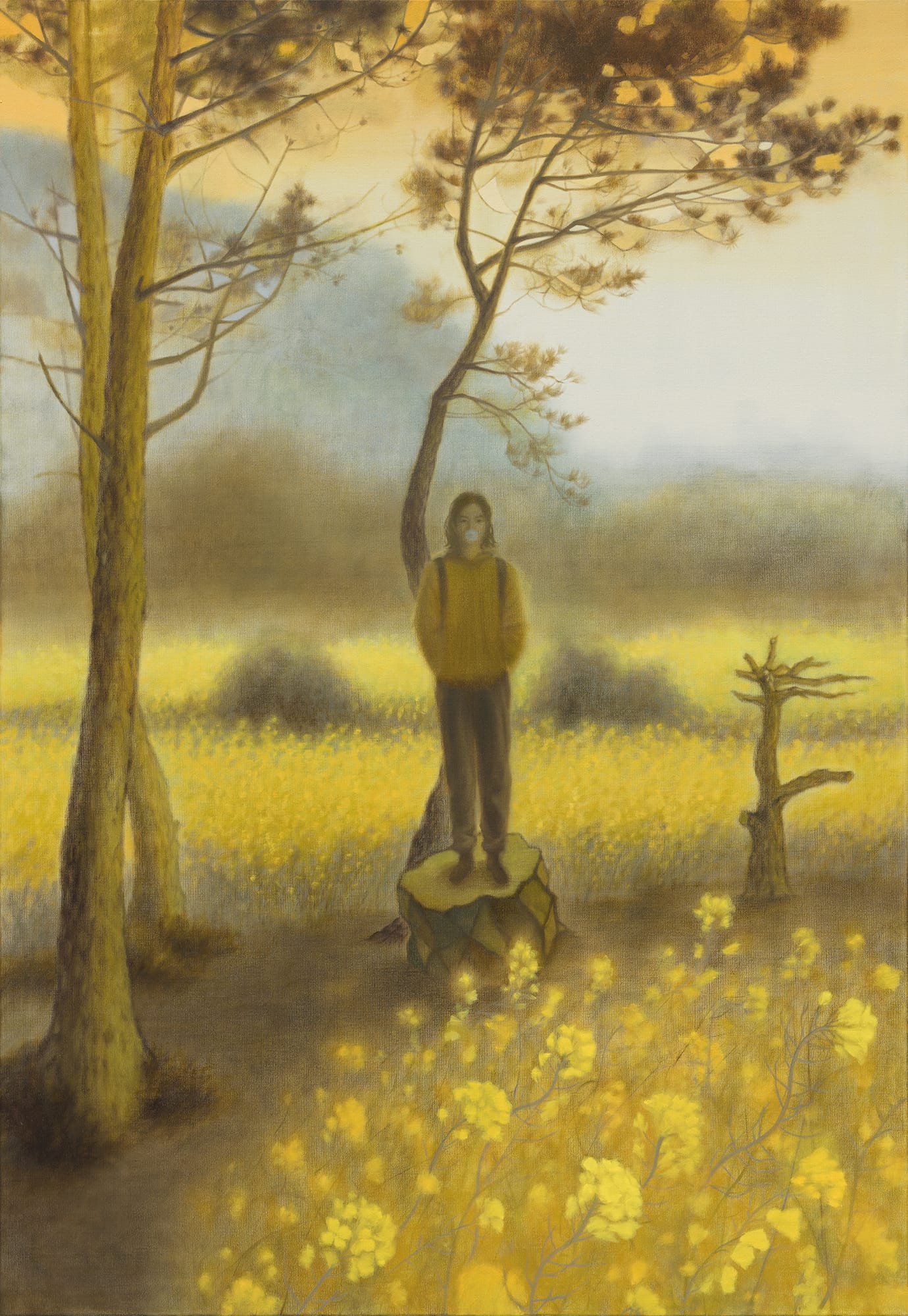 ภาพวาด Deep in the Yellow ของ Guimi You พื้นที่ที่อาบด้วยโทนเหลือง