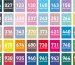 พาเลตต์หมึก INK STUDIO ทั้ง 50 สีของ Sailor เรียงเป็นตาราง